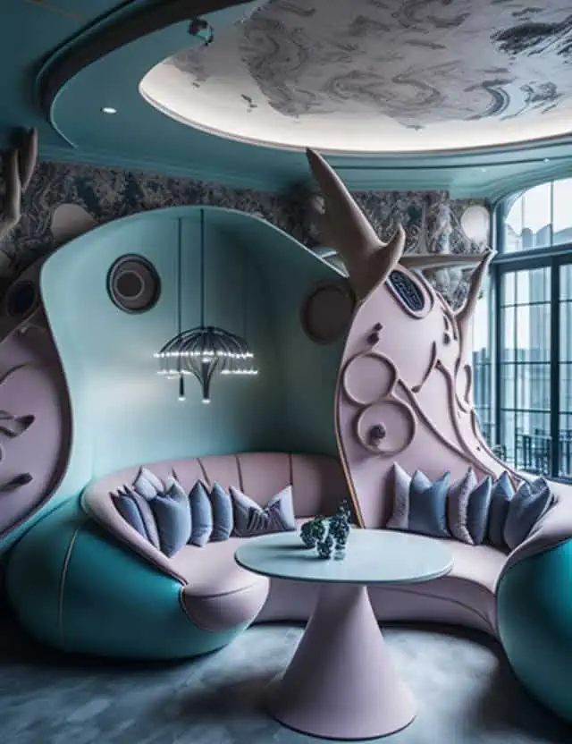 simple restaurant interior design-alice in wonderland theme