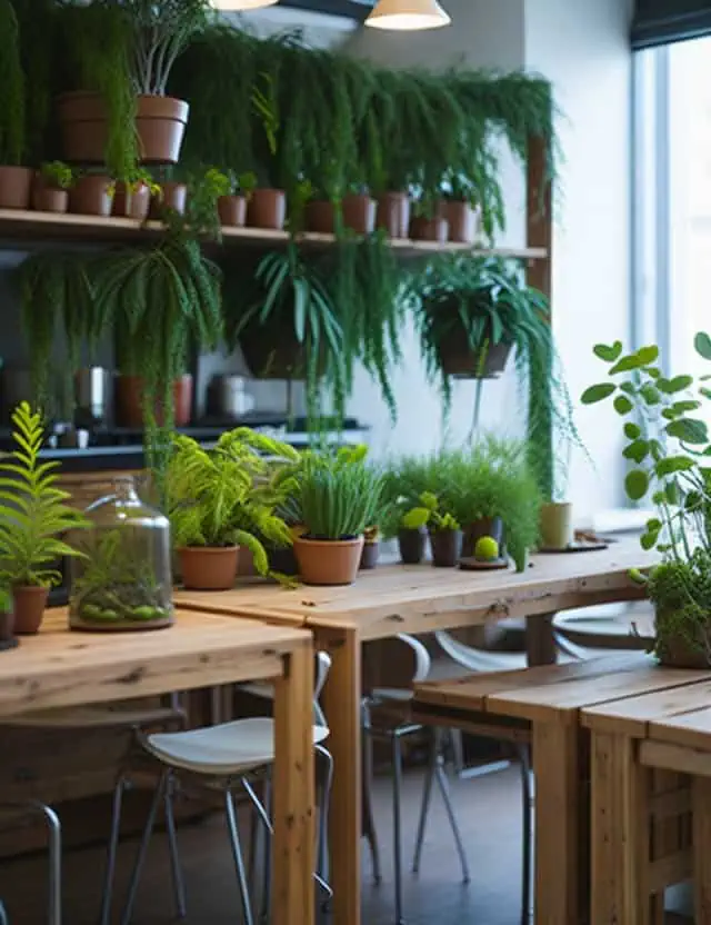 simple restaurant interior design-herb garden