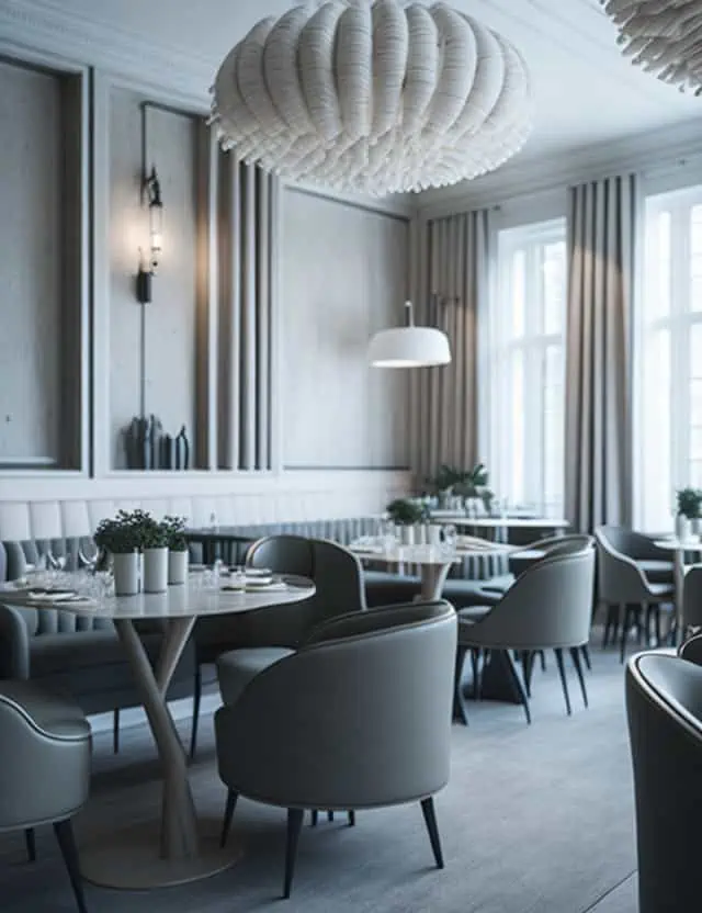 simple restaurant interior design-neutral elegance