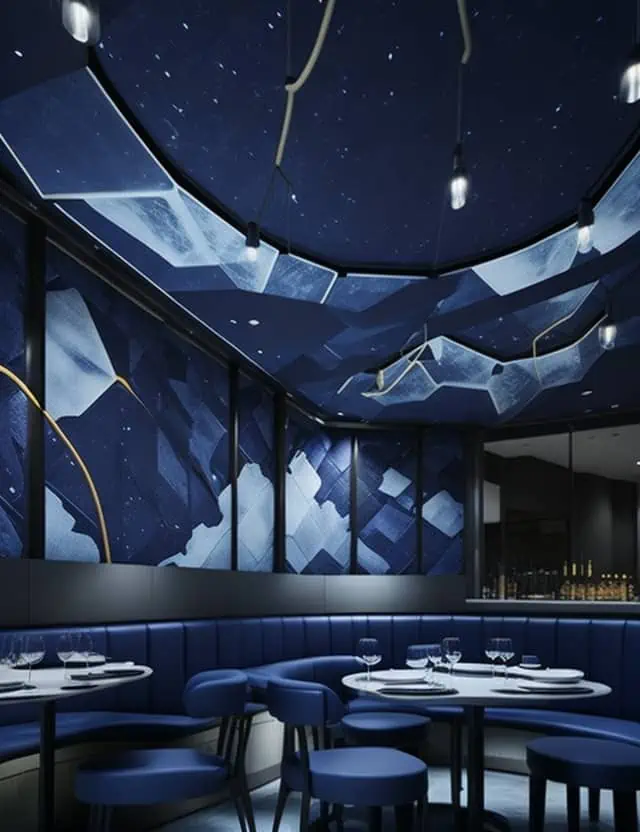 simple restaurant interior design-night sky