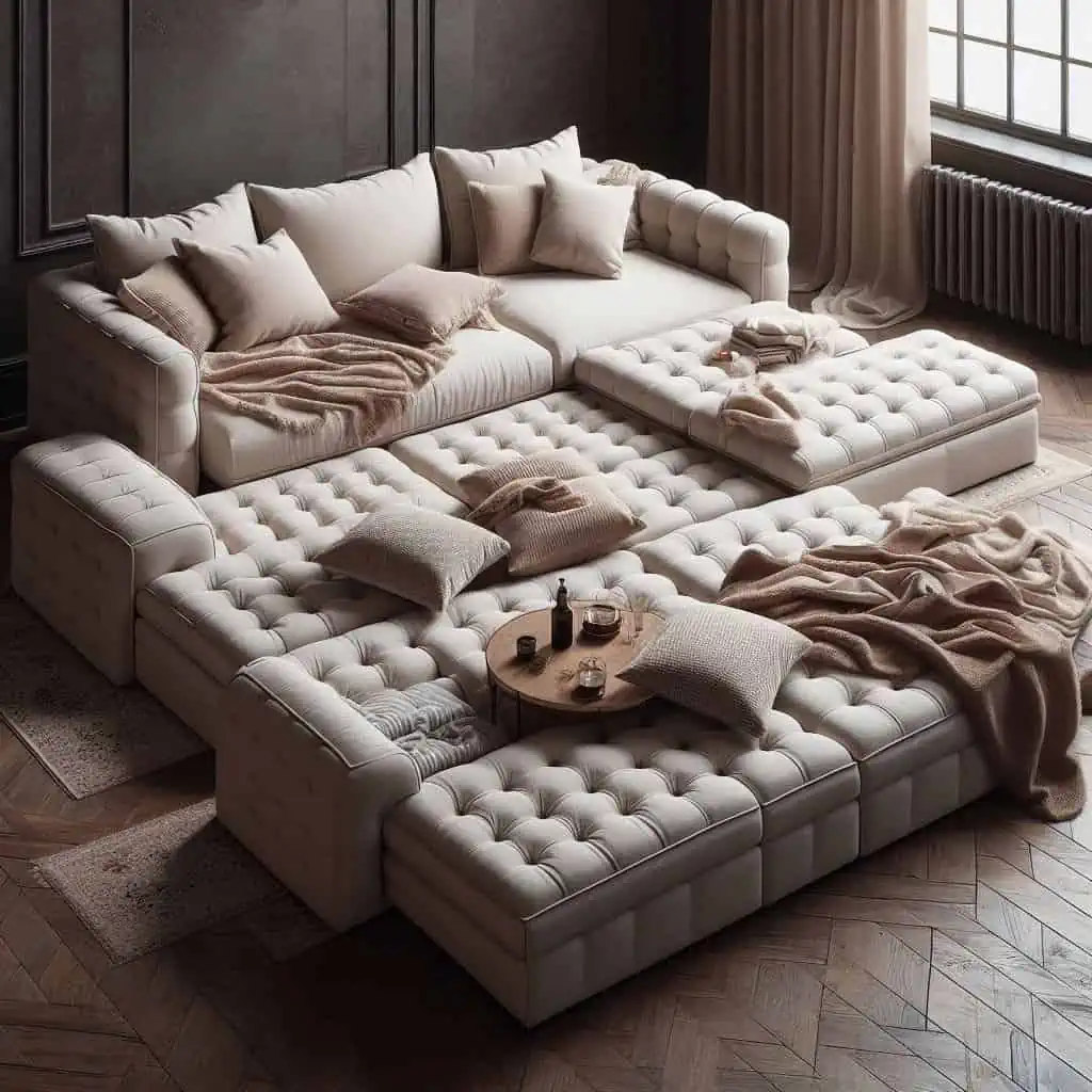 Ottoman sofas that can create different seating arrangements or even transform into a makeshift bed.