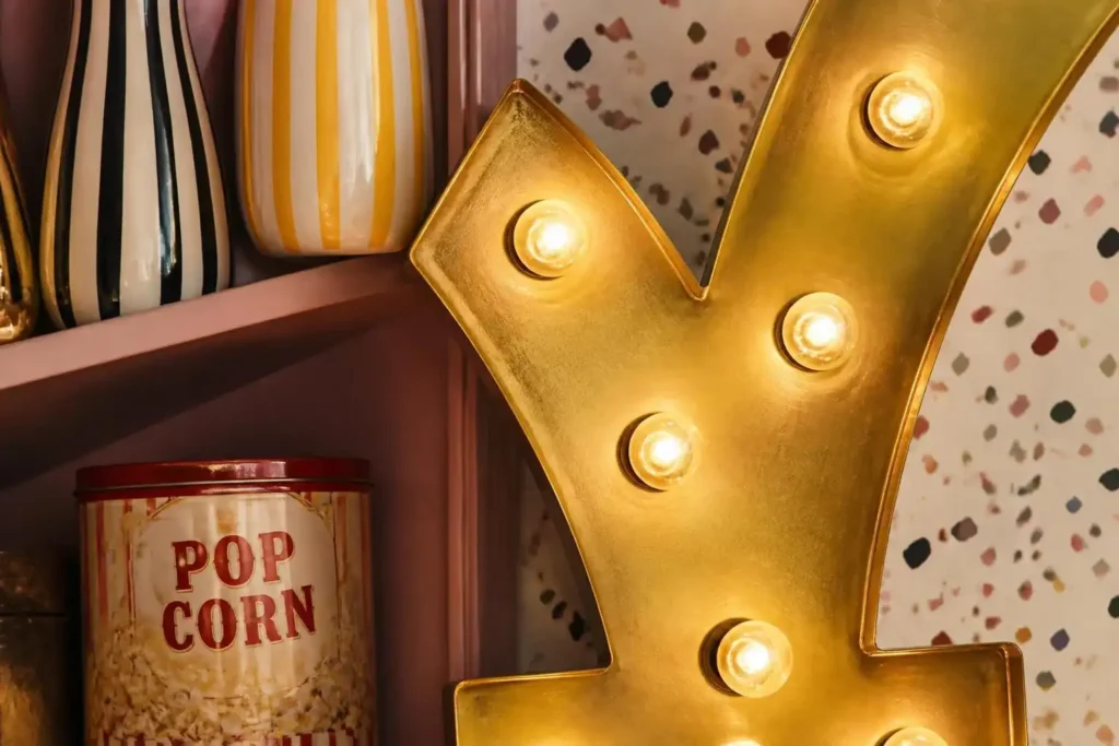 the marquee light & popcorn tin shelf