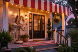 Funhaus House Names - the candy-stripe carousel living room
